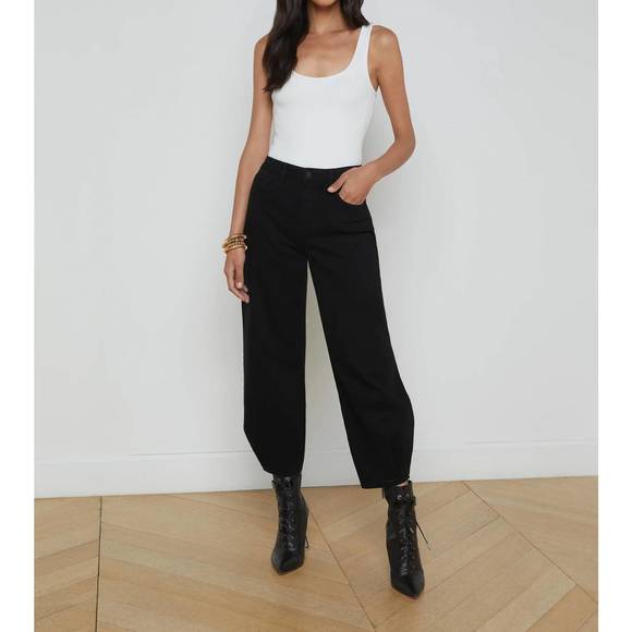 L'AGENCE Denim - NEW L'AGENCE krista tapered jean in saturated black